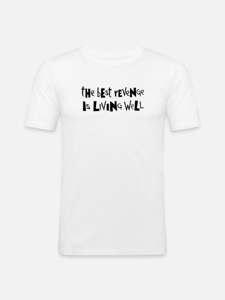 Best revenge ... by Cean - Men's Slim Fit T-Shirt - white
