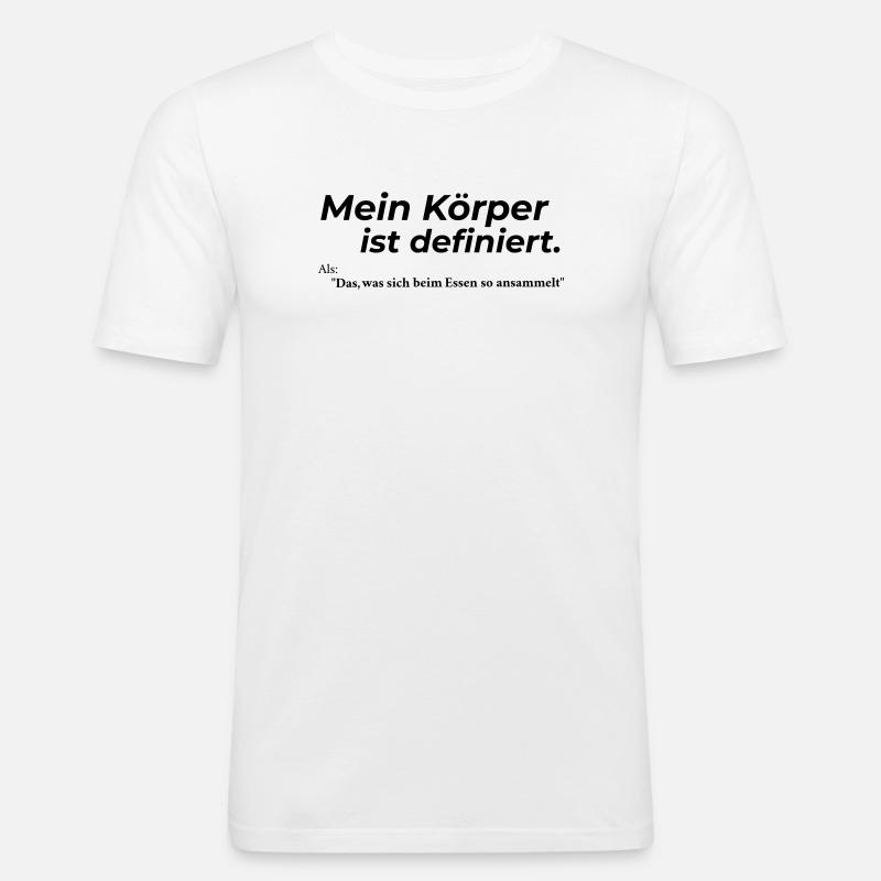 Koerper definiert - Männer Slim Fit T-Shirt - Weiß