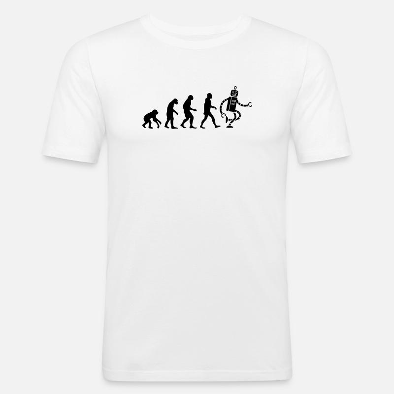 evolution robot évolution - T-shirt près du corps Homme - blanc