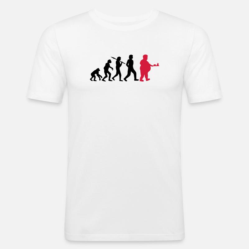 Évolution de la restauration rapide - T-shirt près du corps Homme - blanc