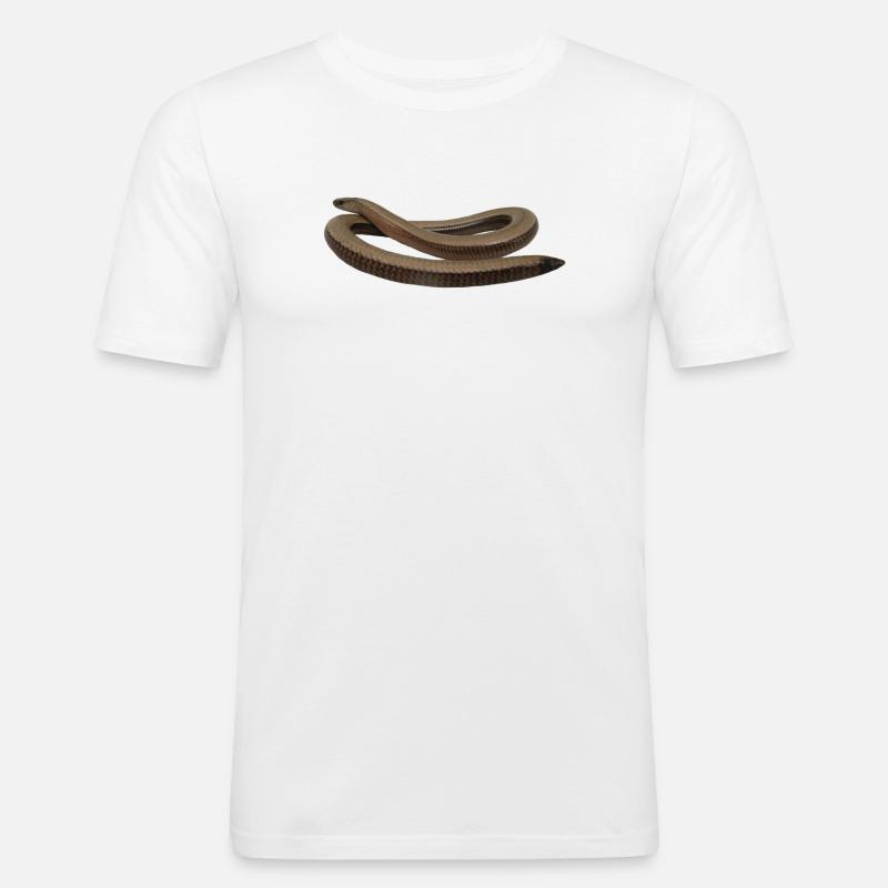 Blindschleiche - Männer Slim Fit T-Shirt - Weiß