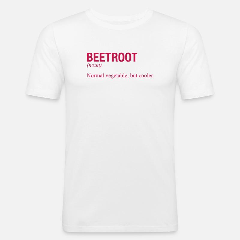 BEETROOT Rote Bete - Männer Slim Fit T-Shirt - Weiß