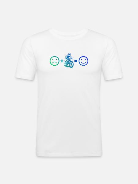 Simple mountain bike timeless design - Men's Slim Fit T-Shirt - white
