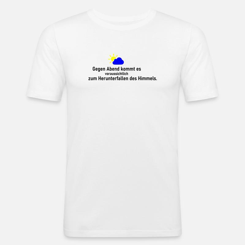 Himmel runter - Männer Slim Fit T-Shirt - Weiß
