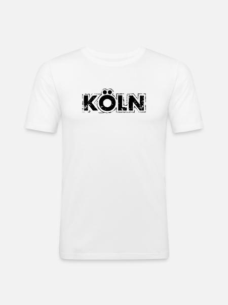 köln - Männer Slim Fit T-Shirt - Weiß