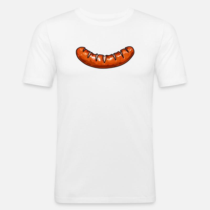 Wurst sausage - Männer Slim Fit T-Shirt - Weiß