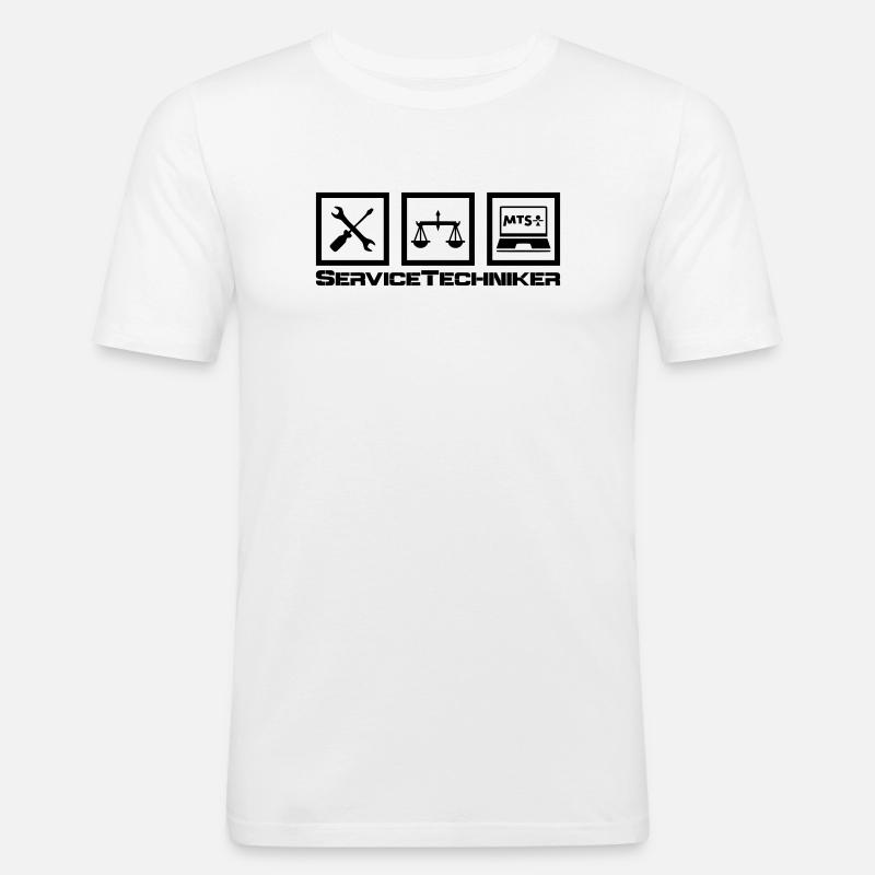 ServiceTech - Männer Slim Fit T-Shirt - Weiß