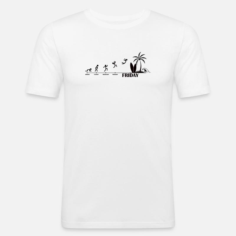 Finally Friday Beach Evolution - Men's Slim Fit T-Shirt - white