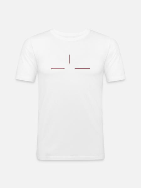 Minimalist redline graphic - Men's Slim Fit T-Shirt - white