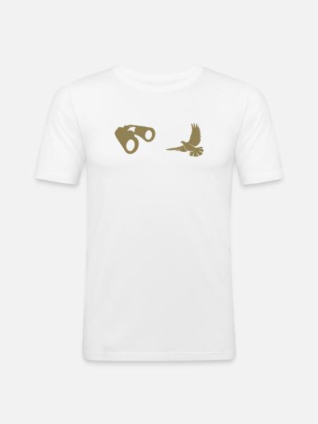 Minimalist Bird Watching Silhouette - Men's Slim Fit T-Shirt - white