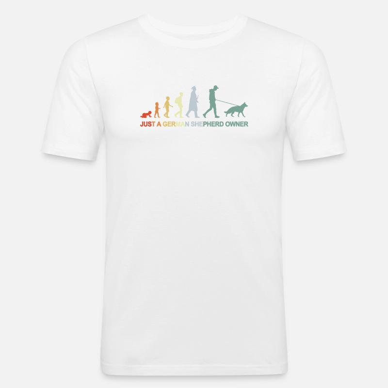 Evolution German Shepherd Owner - Men's Slim Fit T-Shirt - white