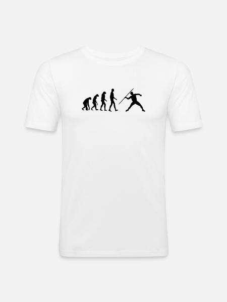 Javelin Throw Thrower Lancer de Javelot Speerwurf - Men's Slim Fit T-Shirt - white