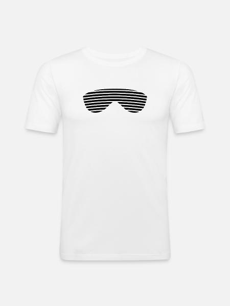 Glasses black striped - Men's Slim Fit T-Shirt - white