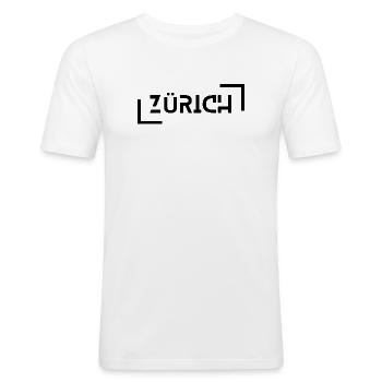 Zürich - Männer Slim Fit T-Shirt - Weiß - Vorne - Nik (191cm)