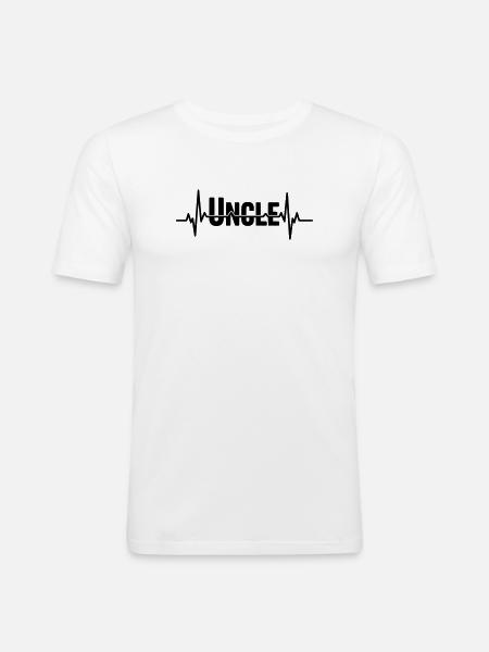 Uncle lettering with heartbeat - Men's Slim Fit T-Shirt - white