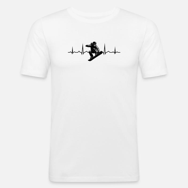 Snowboard Motiv mit Wiedererkennungswert - Männer Slim Fit T-Shirt - Weiß