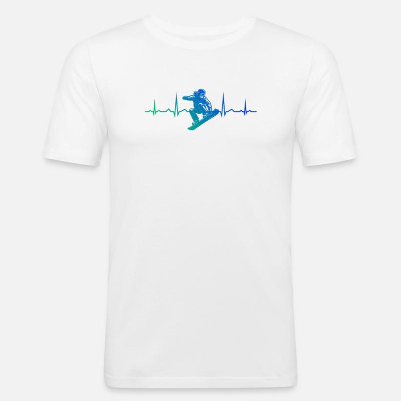 Kompaktes Snowboard Design für Snowboard - Männer Slim Fit T-Shirt - Weiß