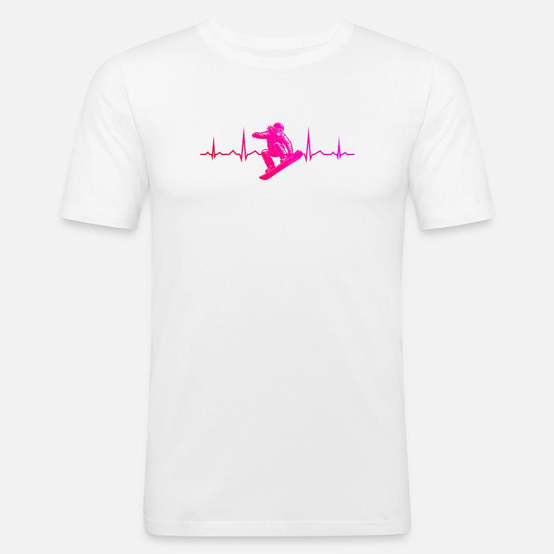 Clear snowboard message - Men's Slim Fit T-Shirt - white