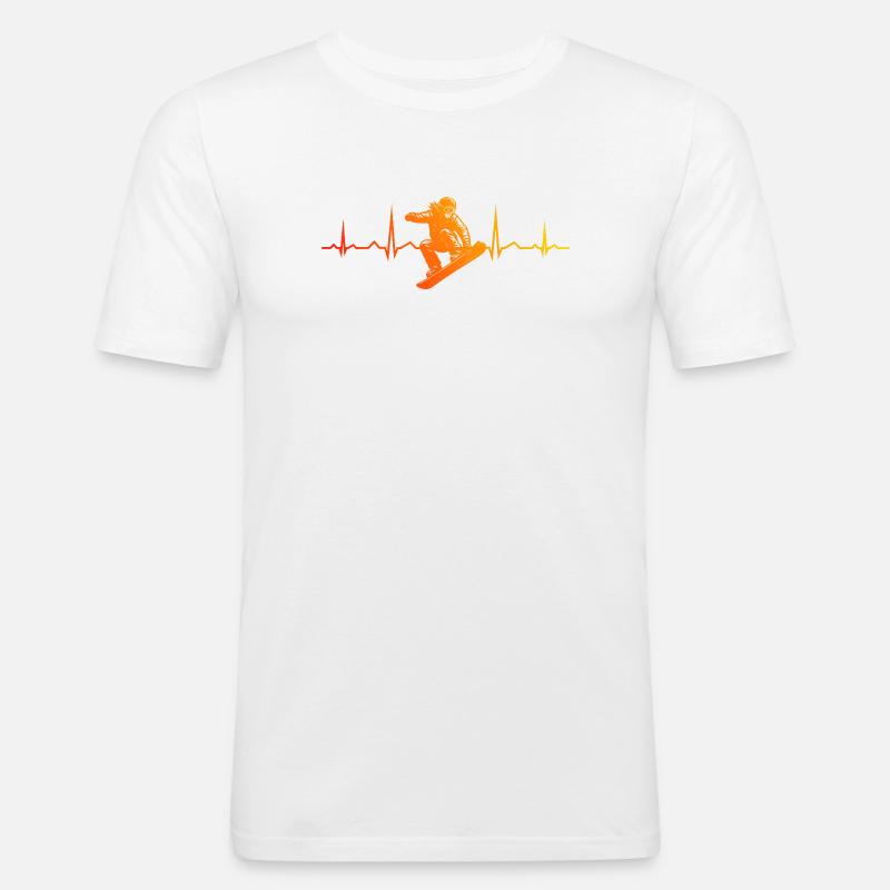Snowboard motif with recognition value - Men's Slim Fit T-Shirt - white