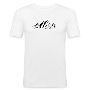 montagnes - T-shirt près du corps Homme - blanc - Devant - Nik (191cm)