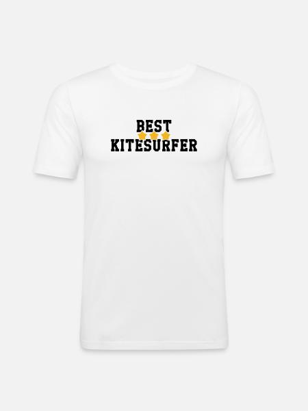 Kiteboarding Kitesurfing Kitesurf Kitesurfer - Men's Slim Fit T-Shirt - white