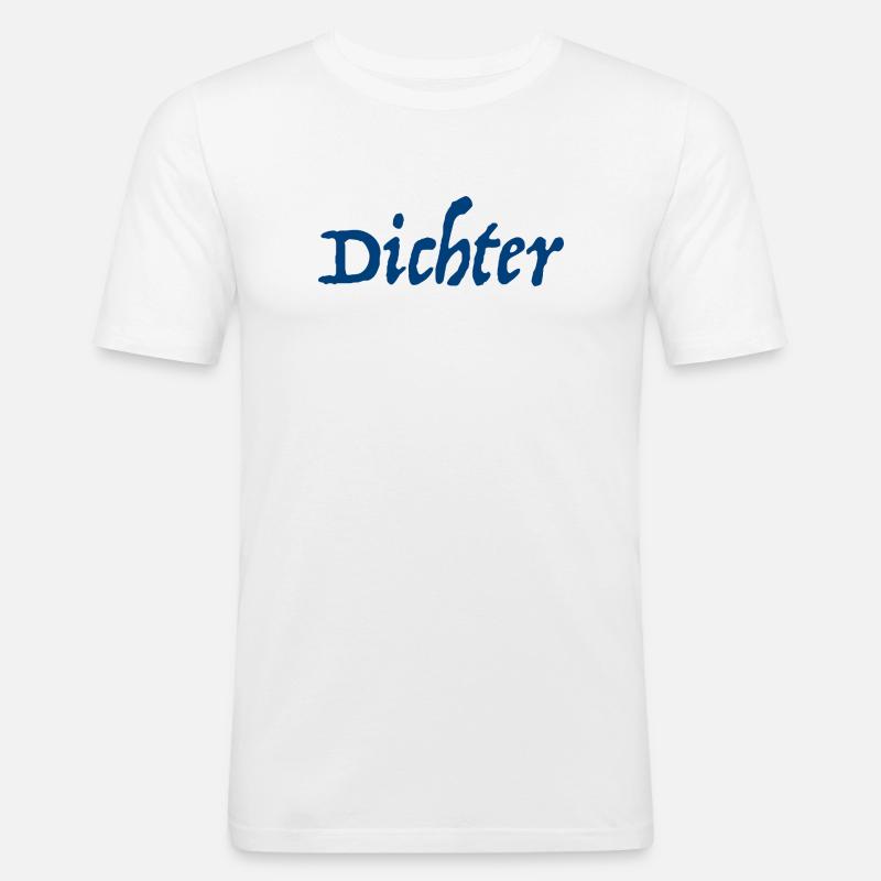 Poet Poem Writer - Men's Slim Fit T-Shirt - white