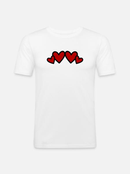 Hearts Symbol Love - Men's Slim Fit T-Shirt - white