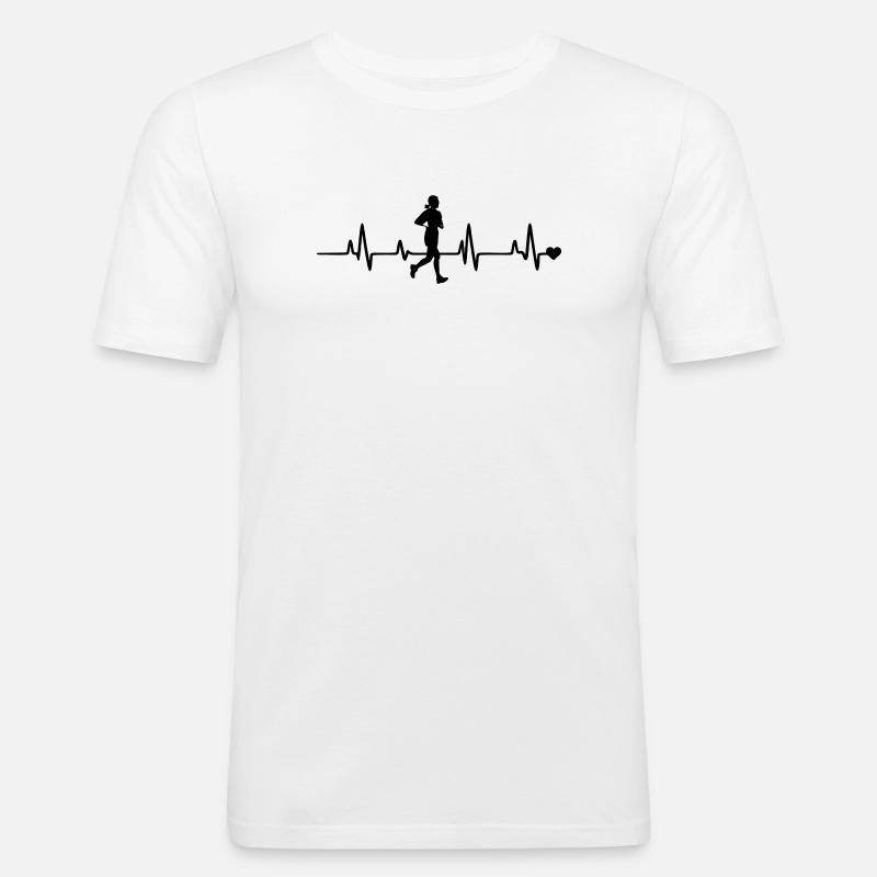 joggen - Männer Slim Fit T-Shirt - Weiß