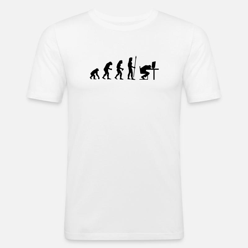 evolution_pc_4 - Men's Slim Fit T-Shirt - white