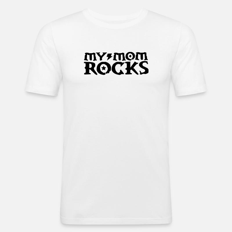 Mama - Männer Slim Fit T-Shirt - Weiß