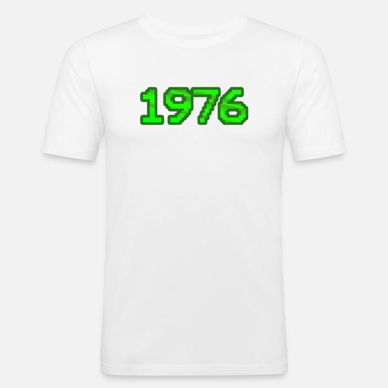 Nerd 1976 - Männer Slim Fit T-Shirt - Weiß
