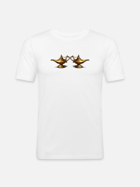 Goldene Öllampen  - Männer Slim Fit T-Shirt - Weiß