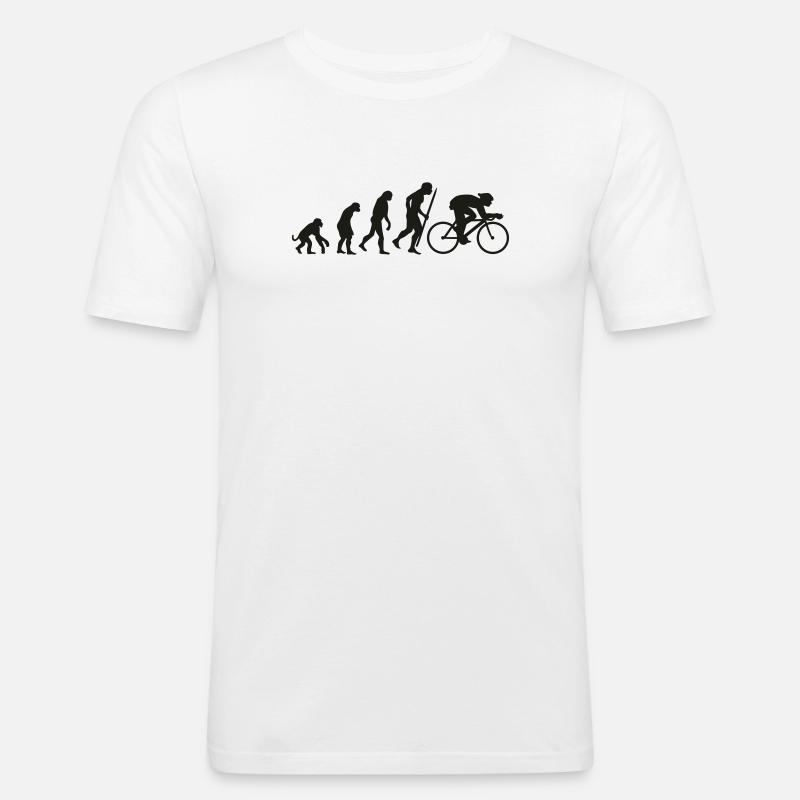 Evolution du cyclisme - T-shirt près du corps Homme - blanc