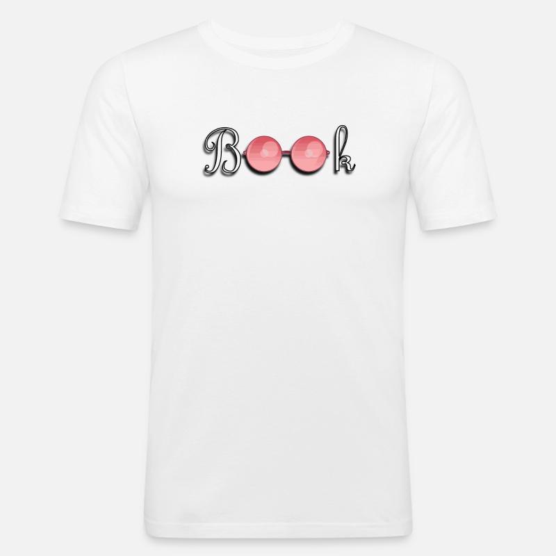 Buch - Männer Slim Fit T-Shirt - Weiß
