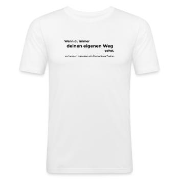 Motivational speaker - Men's Slim Fit T-Shirt - white - Front - Nik (191cm)