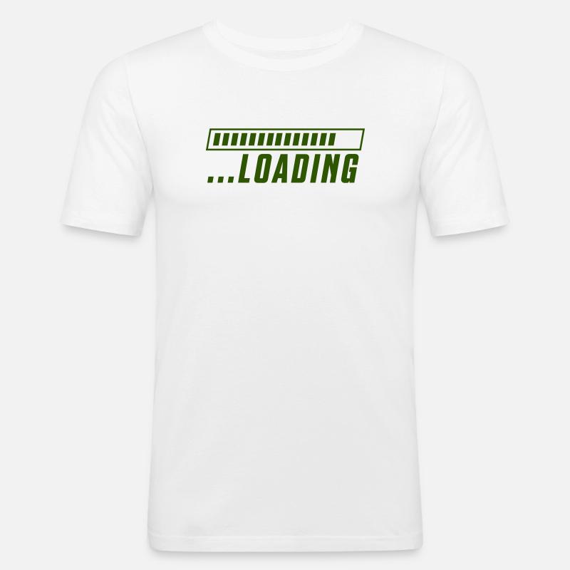 Loading - Männer Slim Fit T-Shirt - Weiß