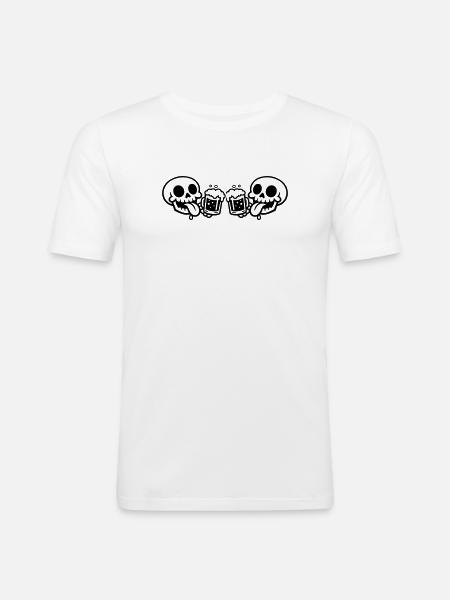 Skeleton Team Beer - Men's Slim Fit T-Shirt - white