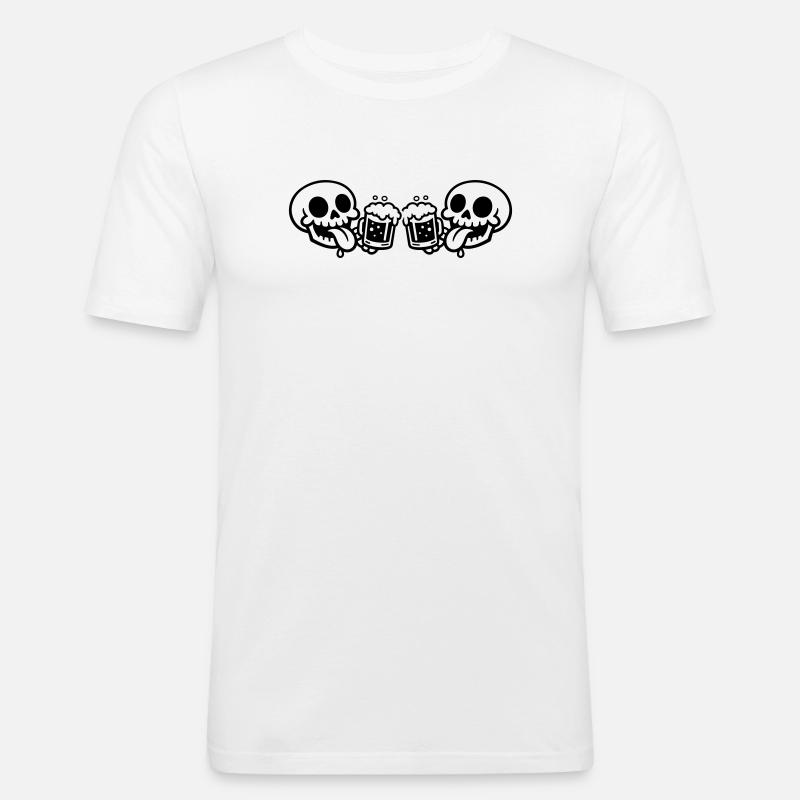 Skelett Team Bier - Männer Slim Fit T-Shirt - Weiß