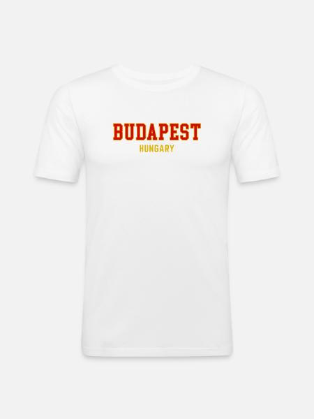 Budapest City Pride Varsity - Men's Slim Fit T-Shirt - white