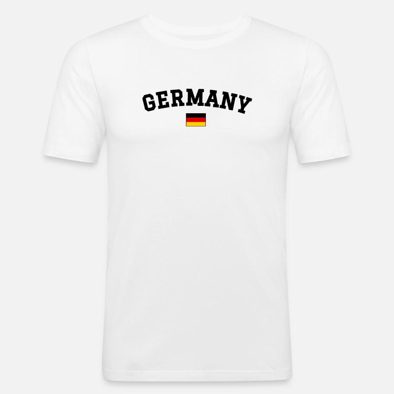Spanien Flagge Design Englisch Schwarz - Männer Slim Fit T-Shirt - Weiß