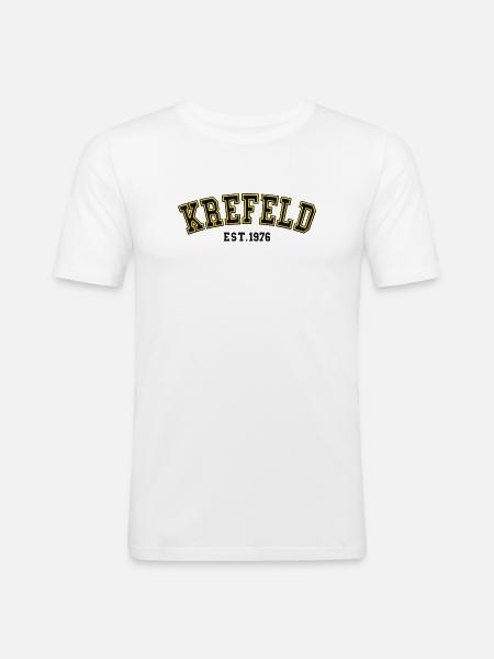 Krefeld gegründet 1976 - Männer Slim Fit T-Shirt - Weiß