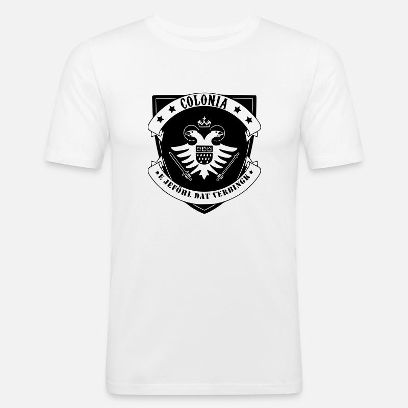 colonia_e_jefoehl_dat_verbingk - Männer Slim Fit T-Shirt - Weiß