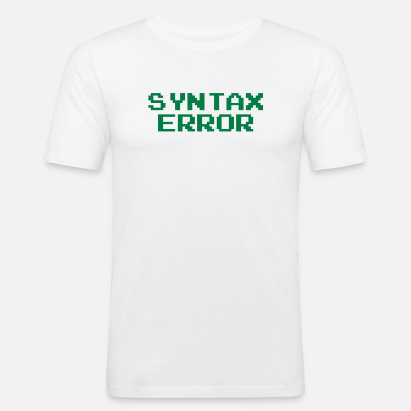 Syntax Error - Männer Slim Fit T-Shirt - Weiß