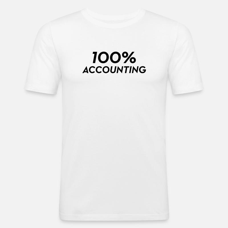 comptable / comptabilité / argent / Finance / Euro - T-shirt près du corps Homme - blanc