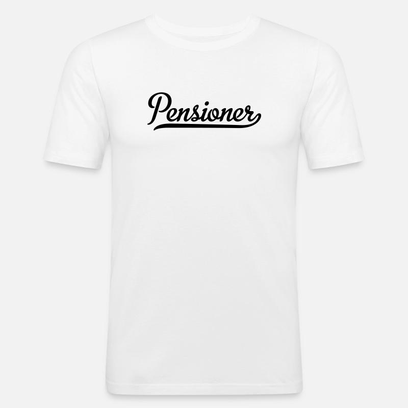 pensioner - Männer Slim Fit T-Shirt - Weiß
