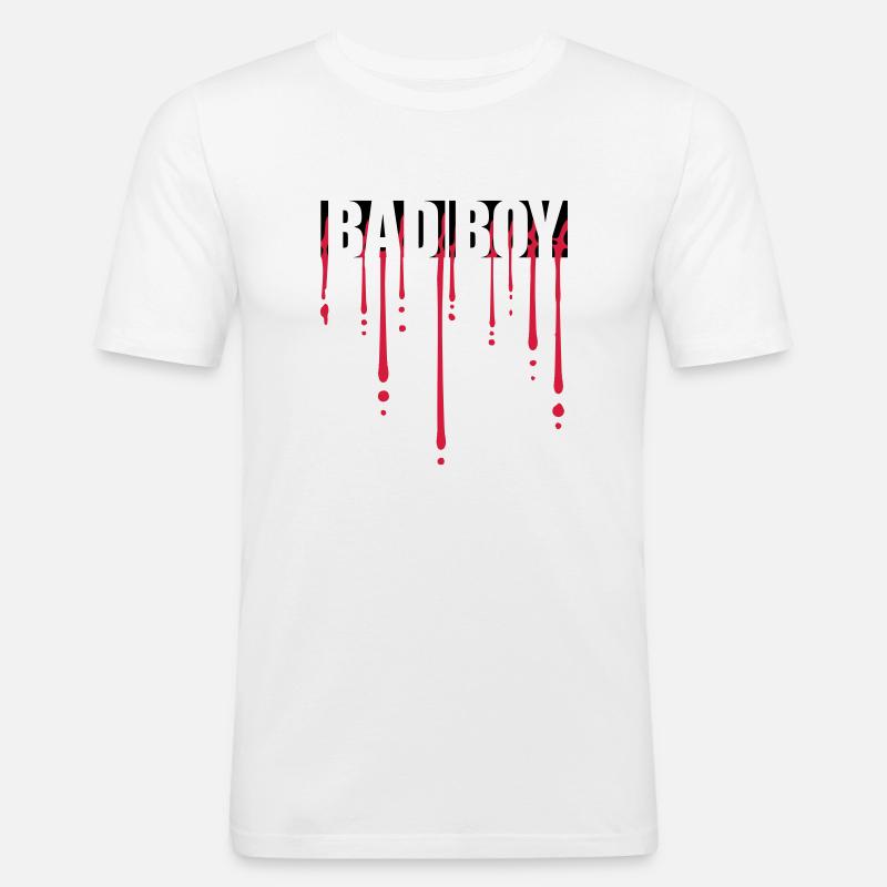 Blut Bad Boy - Männer Slim Fit T-Shirt - Weiß