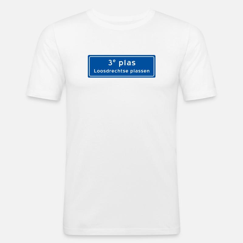 Loosdrechtse plassen 3rd plas - Männer Slim Fit T-Shirt - Weiß