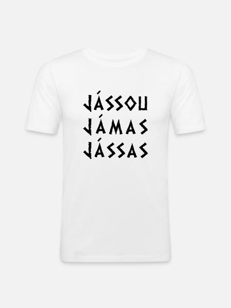 Jassou Jamas Jassas - Männer Slim Fit T-Shirt - Weiß