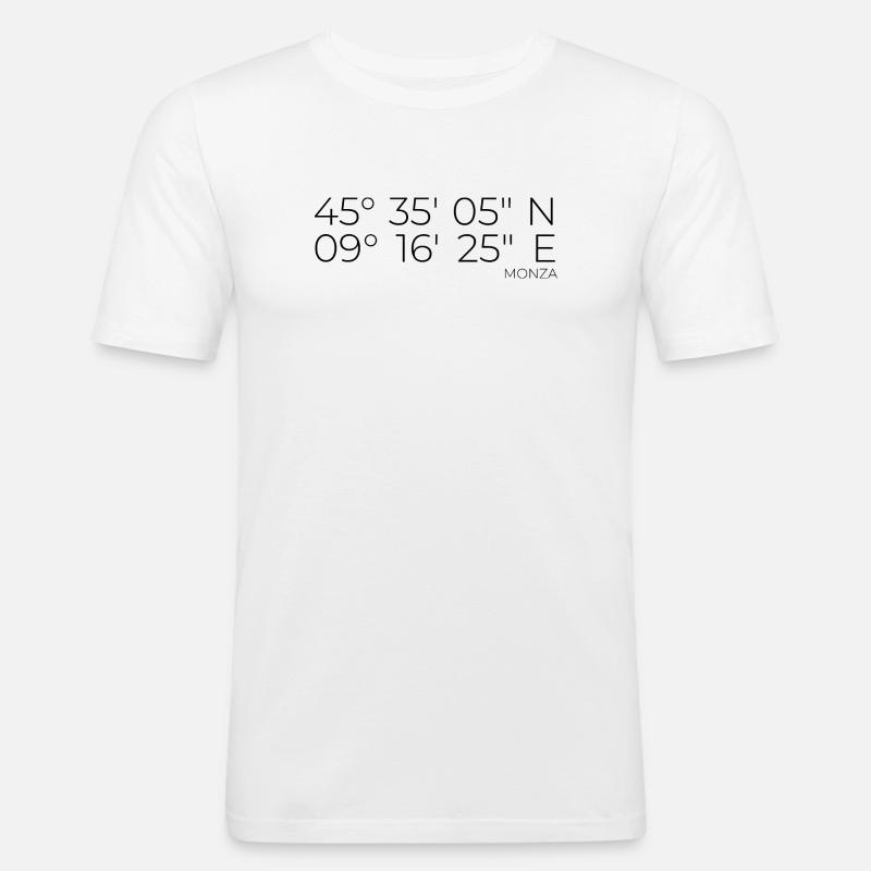 Coordinates: Monza, Italy - Men's Slim Fit T-Shirt - white