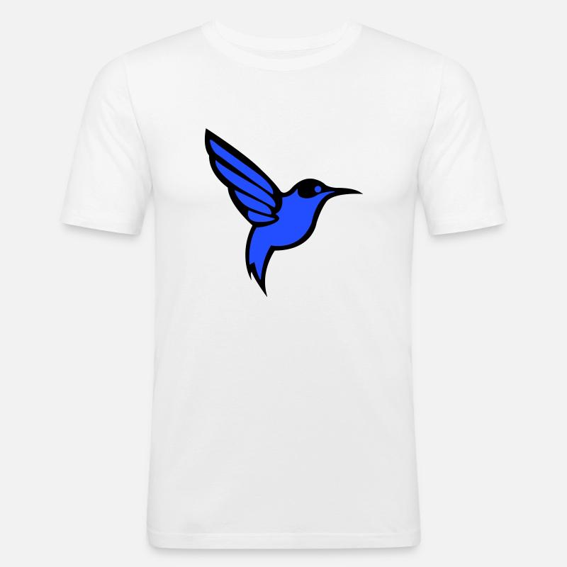 kolibri vogel - Männer Slim Fit T-Shirt - Weiß